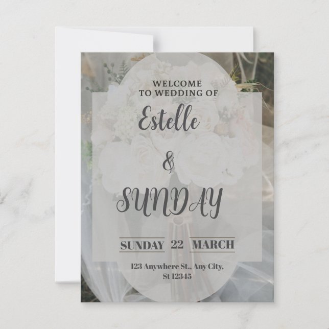 Invitation Panneau de Bienvenue de Mariage Élégant Minimalist (Devant)