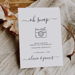 Invitation Panneau de caméra de hashtag Oh Snap de script élé