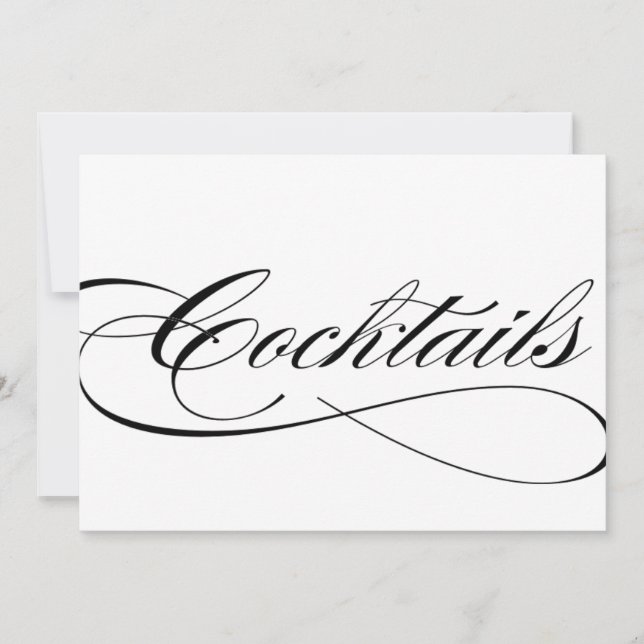 Invitation Panneau de cocktails de réception de mariage belle (Devant)