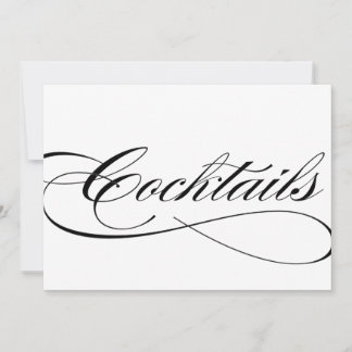 Invitation Panneau de cocktails de réception de mariage belle