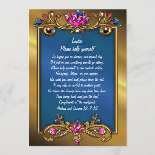 Invitation Panneau de corbeille de mariage à cadre floral dor