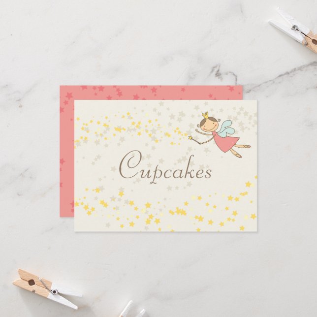 Invitation Panneau de décoration de la princesse fée Annivers (Devant/Arrière en situation)