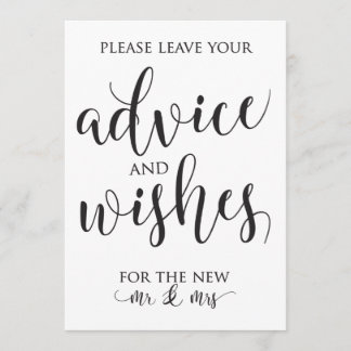 Invitation Panneau de décoration de mariage pour conseils et 