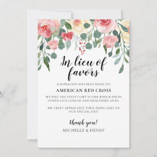 Invitation Panneau de don de mariage en remplacement des fave