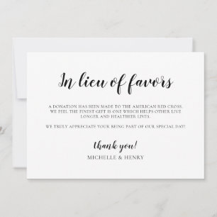 Invitation Panneau de don de mariage en remplacement des fave