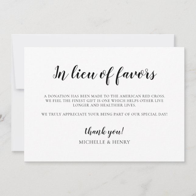 Invitation Panneau de don de mariage en remplacement des fave (Devant)