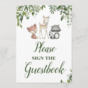 Invitation Panneau de fête Woodland - Panneau du livre d'or 5