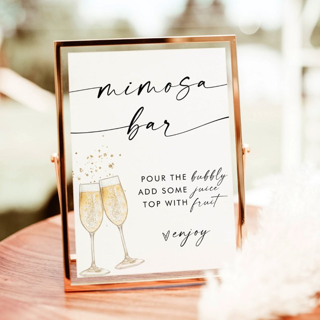 Invitation Panneau de la barre Boho Fête des mariées Mimosa | (Créateur téléchargé)