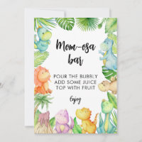 Panneau de la barre de Dinosaur Baby shower Mom-os