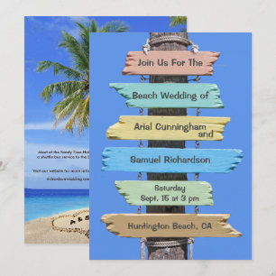 Invitation Panneau de la Plage Boho Mariage Tropical