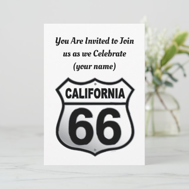 Invitation panneau de la route 66 de Californie (Debout devant)