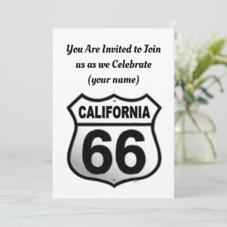 Invitation panneau de la route 66 de Californie