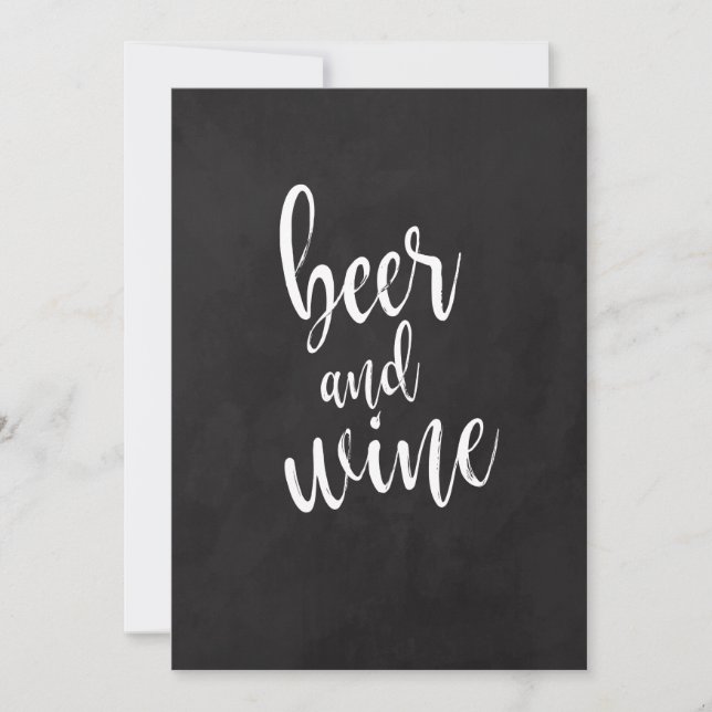 Invitation Panneau de mariage à la craie pour bière et vin ab (Devant)