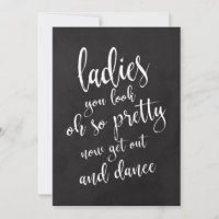 Panneau de mariage à la craie pour toilettes dames