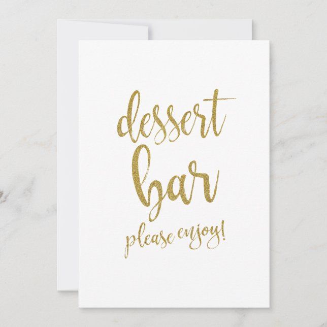 Invitation Panneau de mariage abordable avec paillettes dorée (Devant)
