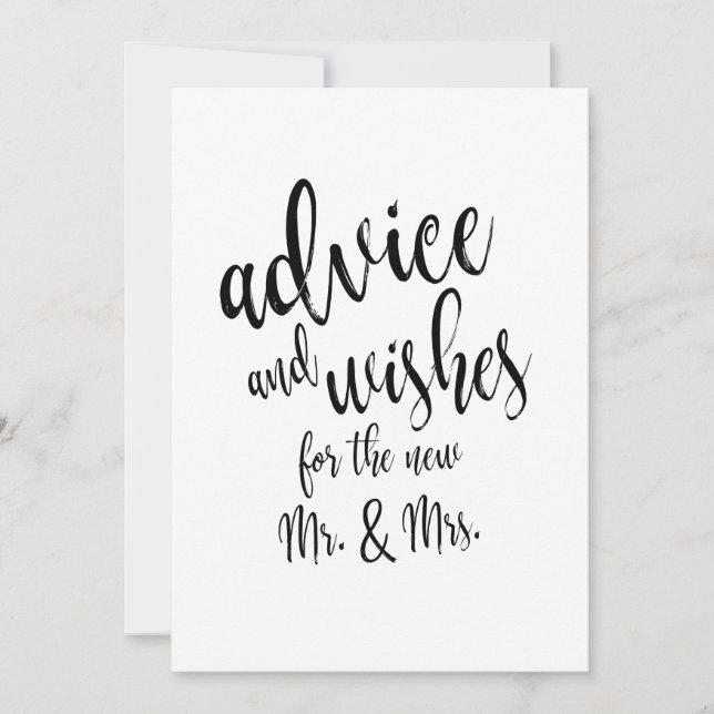 Invitation Panneau de mariage abordable Conseils et Vœux (Devant)