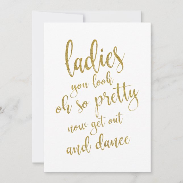 Invitation Panneau de mariage abordable en or pour dames sall (Devant)