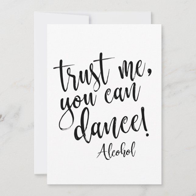 Invitation Panneau de mariage abordable 'Faites-moi confiance (Devant)