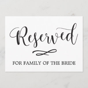 Invitation Panneau de mariage avec places réservées en callig