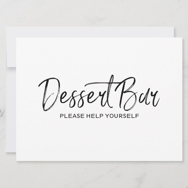 Invitation Panneau de mariage "Bar à desserts" | lettrage man (Devant)