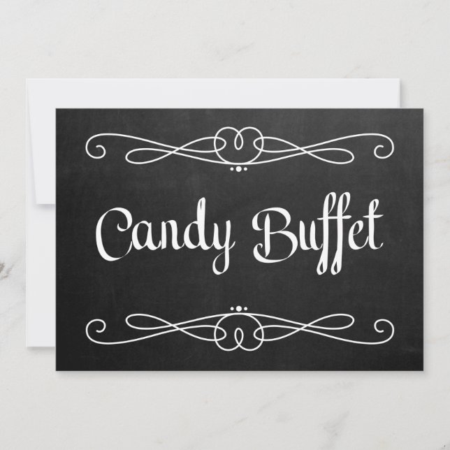 Invitation Panneau de mariage "Candy Buffet" de style tableau (Devant)