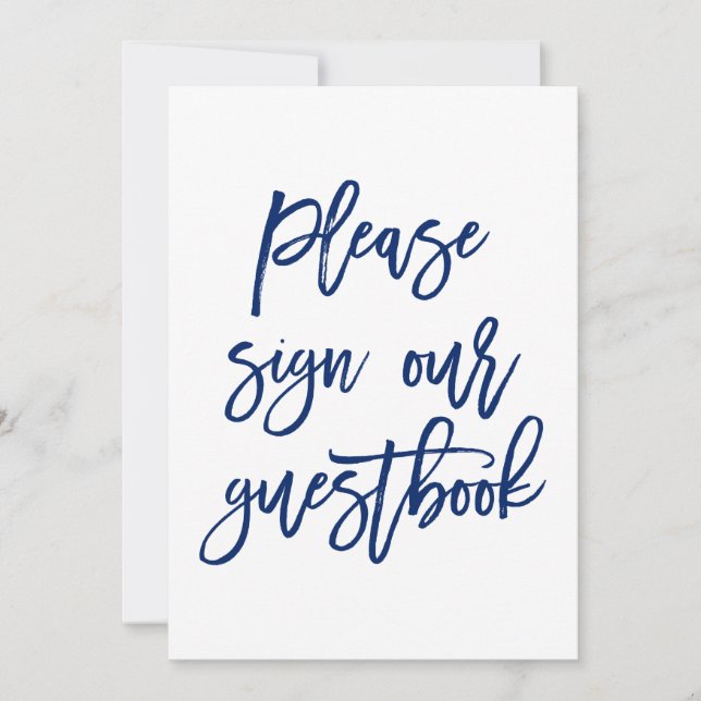 Invitation Panneau de mariage chic avec lettrage à la main No (Devant)