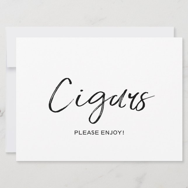 Invitation Panneau de mariage "Cigares" | Lettres manuscrites (Devant)