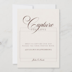 Invitation Panneau de mariage Classic Ivory Brown Capture The