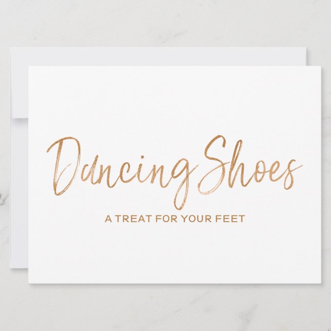 Invitation Panneau de mariage "Dancing Shoes" | Rose dorée él (Devant)