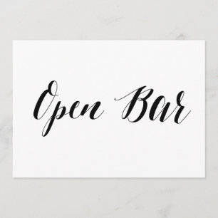 Invitation Panneau de mariage de style calligraphique "Bar ou