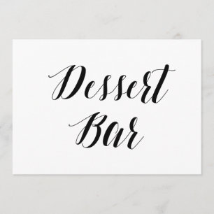 Invitation Panneau de mariage "Dessert Bar" de style calligra