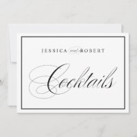 Panneau de mariage élégant Cocktails Bordure noire