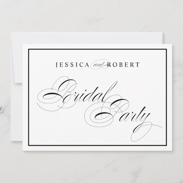 Invitation Panneau de mariage élégant pour la mariée avec bor (Devant)