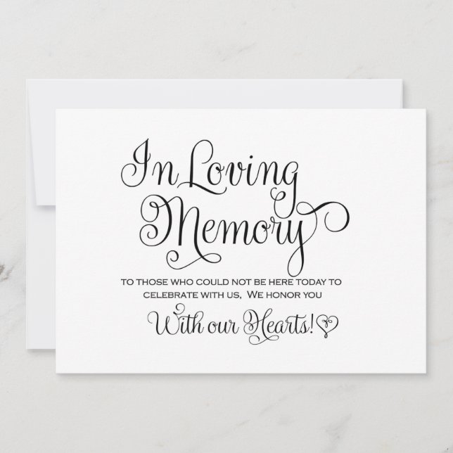 Invitation Panneau de mariage en mémoires aimantes (Devant)