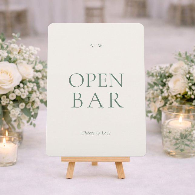 Invitation Panneau de mariage Open Bar moderne (Créateur téléchargé)