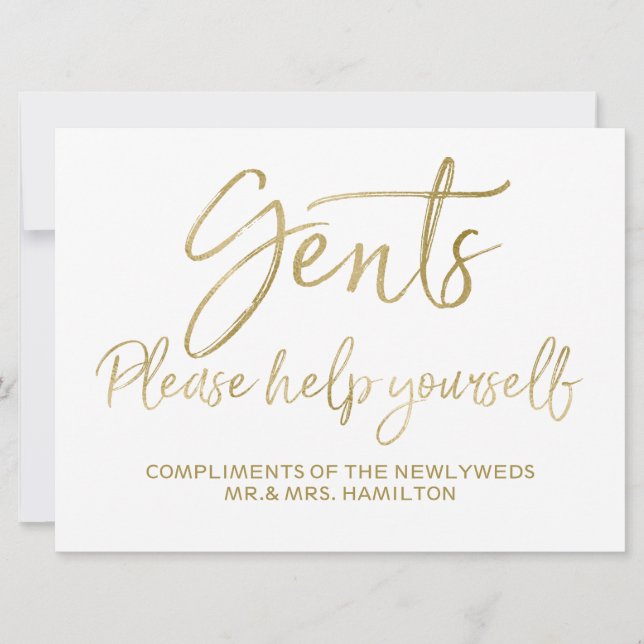 Invitation Panneau de mariage pour hommes, servez-vous vous-m (Devant)