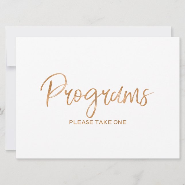 Invitation Panneau de mariage "Programmes" | Rose dorée éléga (Devant)