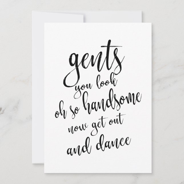 Invitation Panneau de Mariage Toilettes Messieurs Pas Cher (Devant)