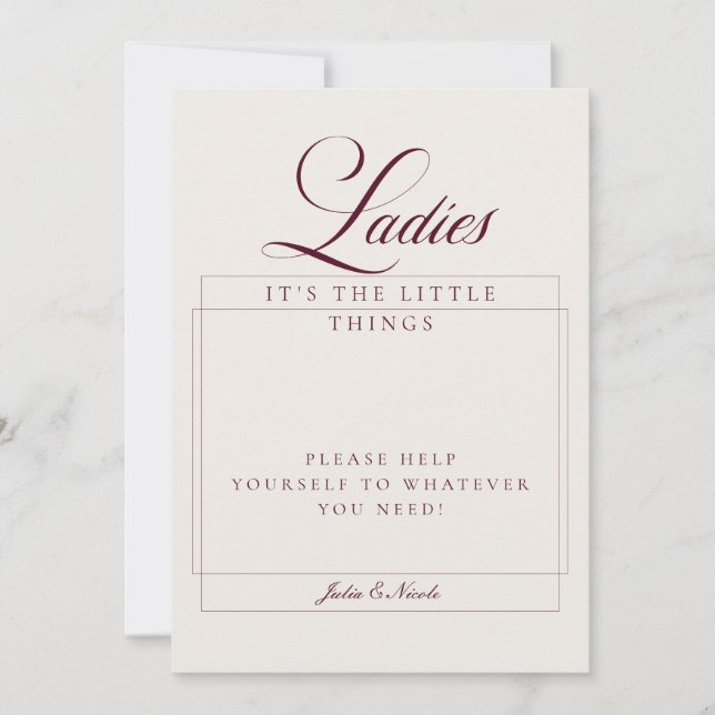 Invitation Panneau de panier de salle de bain pour dames en i (Devant)