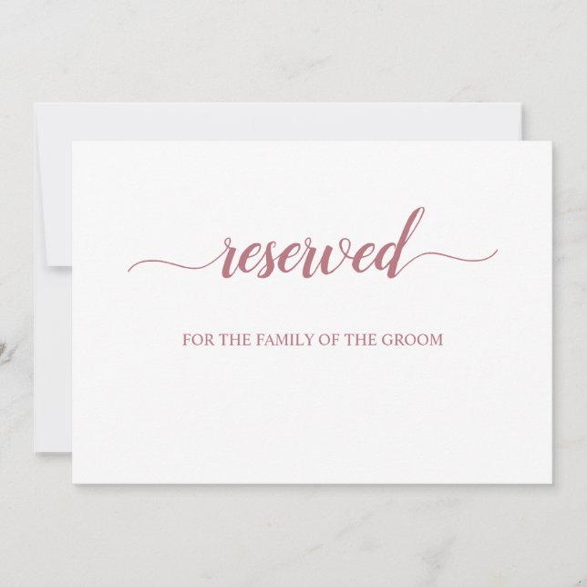 Invitation Panneau de placement de mariage réservé écriture R (Devant)
