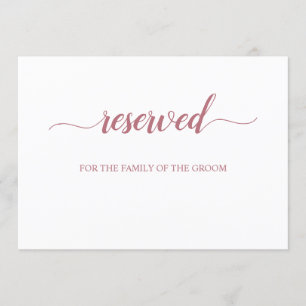Invitation Panneau de placement de mariage réservé écriture R