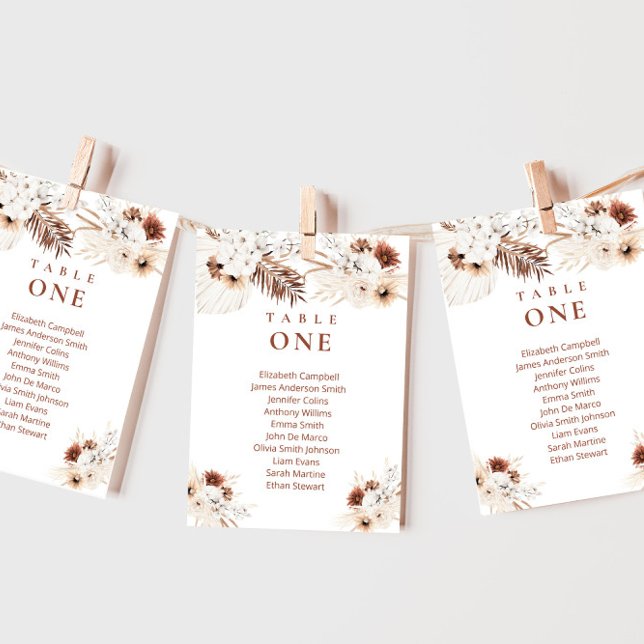 Invitation Panneau de plan de table de mariage floral bohème (Créateur téléchargé)