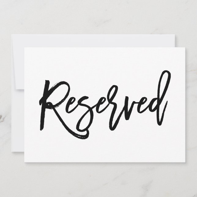 Invitation Panneau de réservation de mariage chic écrit à la  (Devant)