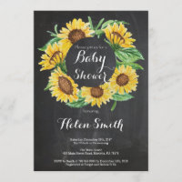 Panneau de signalisation Baby shower Sunflowers In