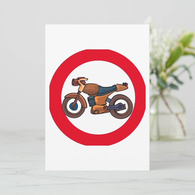 Invitation Panneau de signalisation 'Interdiction aux motos' (Créateur téléchargé)