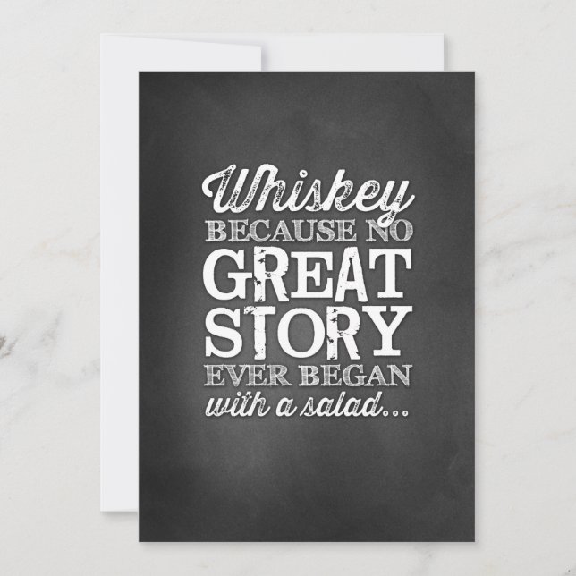 Invitation Panneau de table 5x7 tableau Whiskey Because (Devant)
