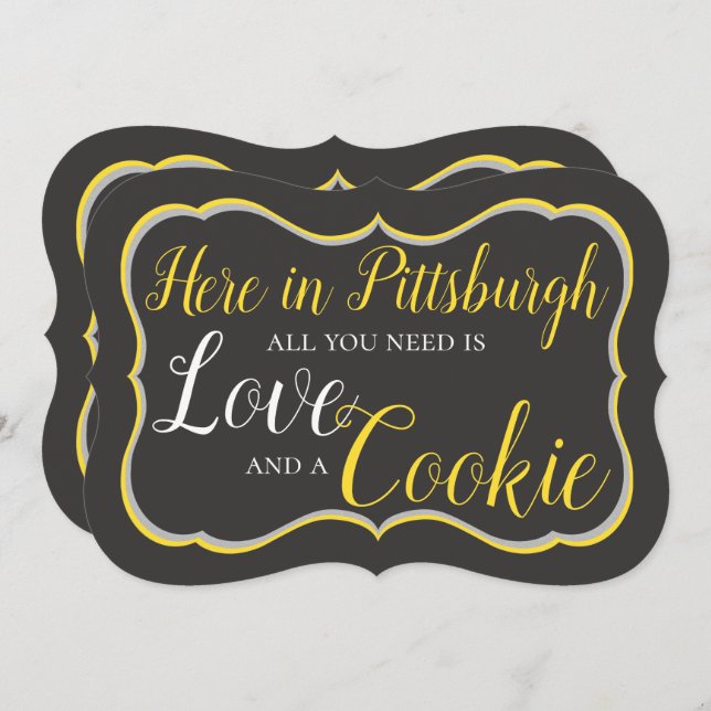 Invitation Panneau de table de cookies de Pittsburgh (Devant / Derrière)