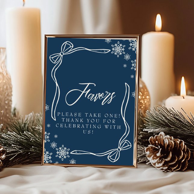 Invitation Panneau de table de faveur de Coquette d'hiver (Winter Coquette Favor Table Sign Invitation)