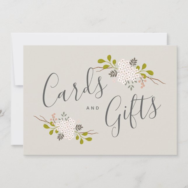 Invitation Panneau de table de mariage botanique Fleurs d'hor (Devant)