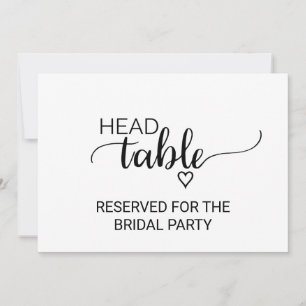 Invitation Panneau de table de mariage simple en calligraphie